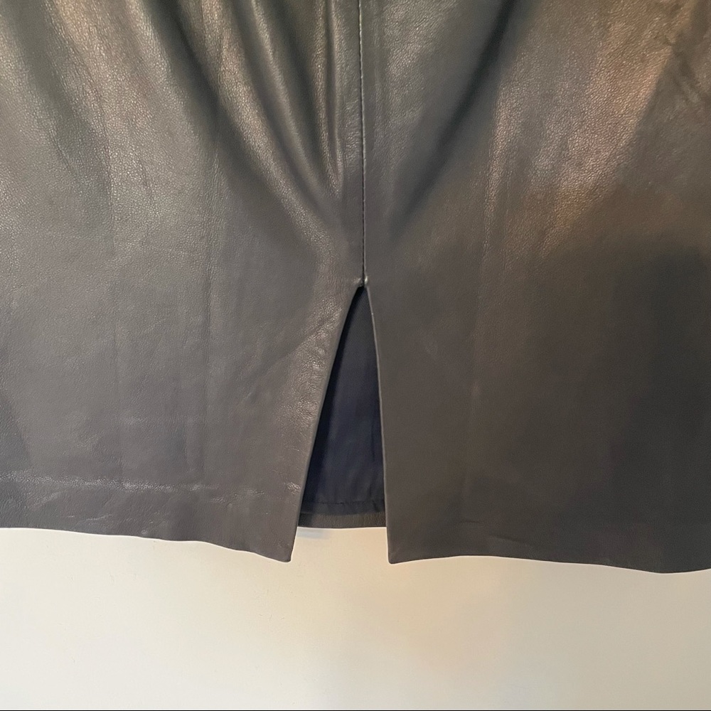 Paper Denim & Cloth Lambskin Leather Pencil Skirt - Picture 10 of 14